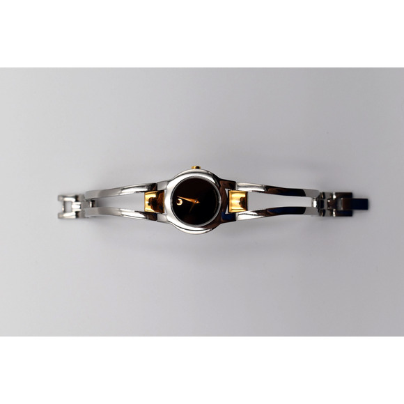 Movado Women's Watch Amorosa Black Dial Swiss Quartz 24mm Silver And Gold Tone - Picture 4 of 10